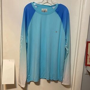Blue Gradient Long Sleeve Men's Shirt
